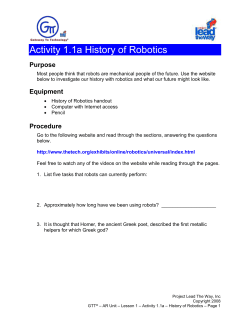 Activity 1.1a:History of Robotics
