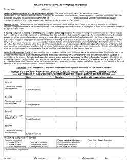 move-out instructions - 1200 Semmes Apartments