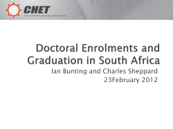 Doctoral Enrolments and Graduation in South Africa