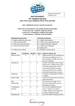 Newham City Farm Risk Assessment form
