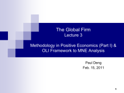 in OLI framework - of Paul D. Deng