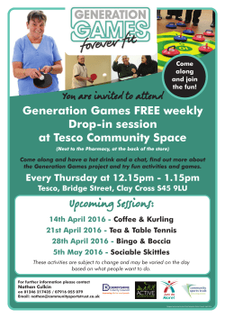 Generation Games FREE weekly Drop-in session