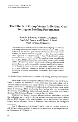 The Effects of Group Versus Individual Goal Setting on