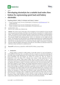 Developing electrolyte for a soluble lead redox flow