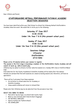 staffordshire netball performance pathway academy selection