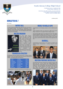 24 February 2017 - South African College High School