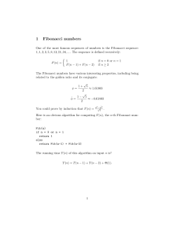 1 Fibonacci numbers