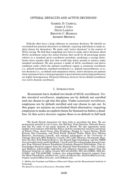Optimal Defaults and Active Decisions