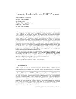 Complexity Results in Revising UNITY Programs