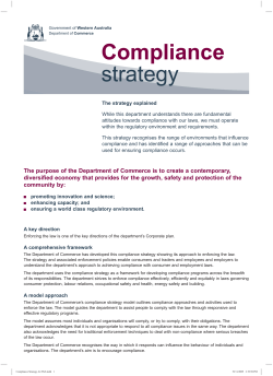 Compliance strategy - Department of Commerce