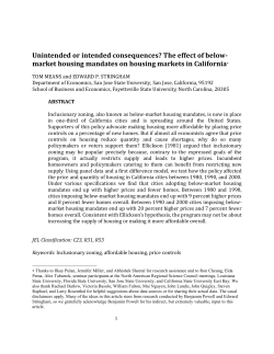 The Effects of Below-Market Housing Mandates on Housing Markets