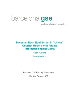 Bayesian Nash Equilibrium in - Barcelona Graduate School of