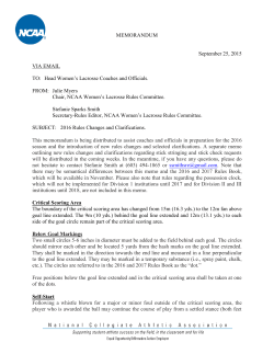 MEMORANDUM September 25, 2015 VIA EMAIL TO