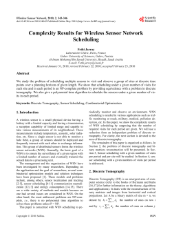Complexity Results for Wireless Sensor Network Scheduling
