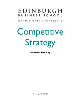 Competitive Strategy - Edinburgh Business School