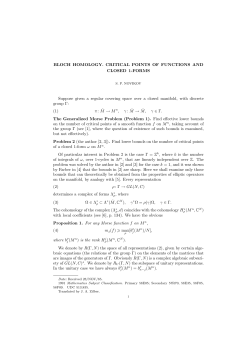Bloch homology. Critical points of functions and closed I