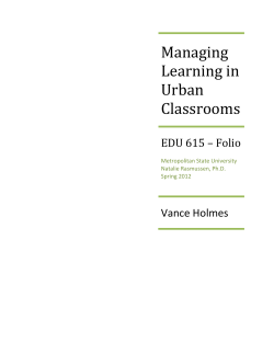 Managing Learning in Urban Classrooms