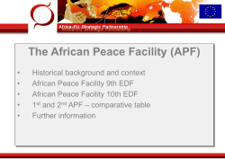 African Peace facility - APF - The Africa