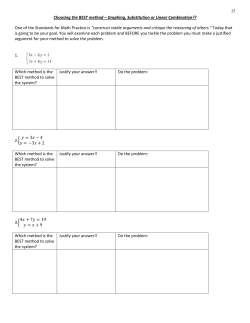 Choosing the BEST method and how many solutions