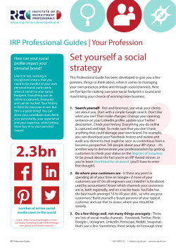 Set yourself a social strategy - Institute of Recruitment Professionals
