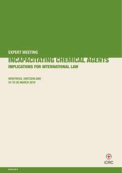 expert meeting: incapacitating chemical agents implications for
