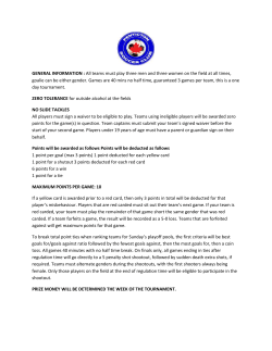 GENERAL INFORMATION : All teams must play three men and three