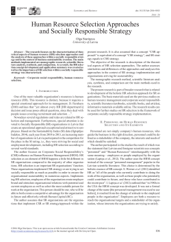 Human Resource Selection Approaches and Socially