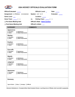 Evaluation Form - Charlotte Hockey Officiating Program