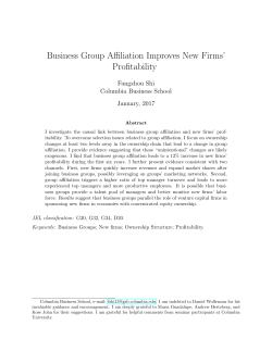Business Group Affiliation Improves New Firms` Profitability