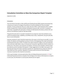 CCM Key Comparison Report Template.