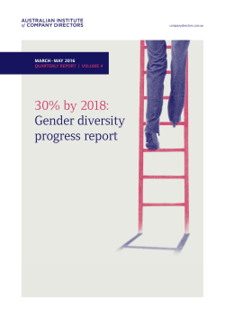30% by 2018: Gender diversity progress report