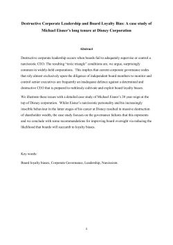 Michael Eisner`s twenty year reign at the top of