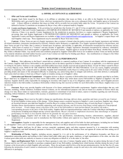 terms and conditions of purchase a. offer, acceptance