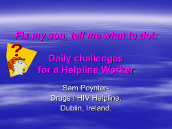 Fix my son, tell me what to do!:Daily challenges for a