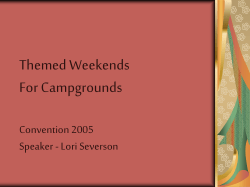 New ways to develop theme weekends Vary the ideas Trends
