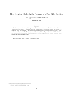 Firm Location Choice in the Presence of a Free Rider Problem