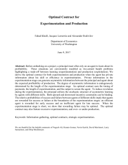 Optimal Contract for Experimentation and Production