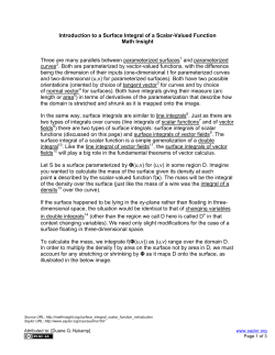 Introduction to a Surface Integral of a Scalar