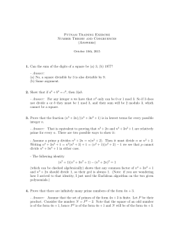 (Answers) 1. Can the sum of the digits of a square be