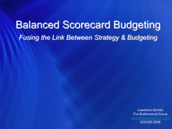 Balanced Scorecard Budgeting