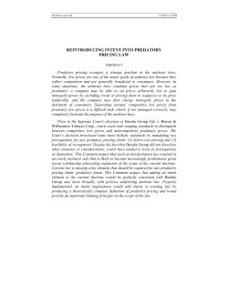 reintroducing intent into predatory pricing law