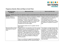 Pregnancy Hazards, Risks and Ways to Avoid Them Agents/working