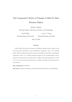 The Comparative Statics of Changes in Risk for Most Decision