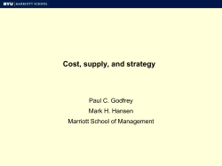 MBA 693R 2009 Cost and Supply