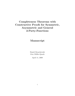 Completeness Theorems with Constructive Proofs for Symmetric