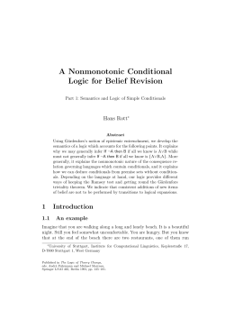 A Nonmonotonic Conditional Logic for Belief Revision
