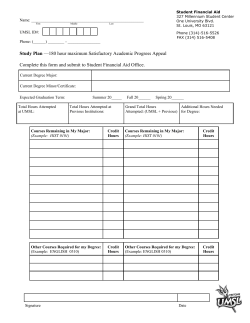 Graduation Study Plan - University of Missouri