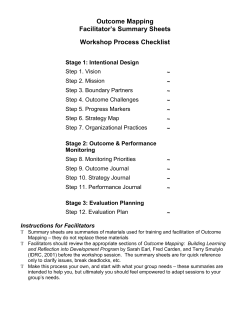 Facilitator`s Summary Sheets - Outcome Mapping Learning community
