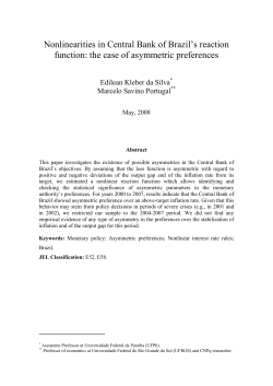 Nonlinearities in Central Bank of Brazil`s reaction function