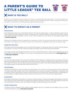 a parent`s guide to little league&reg; tee ball